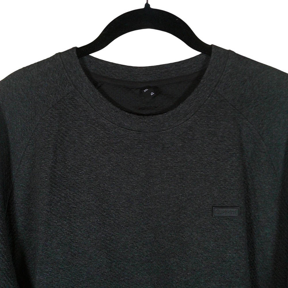Vivint Mens 3XL Gray Long Sleeve Crew Neck Pullover Top Textured Casual